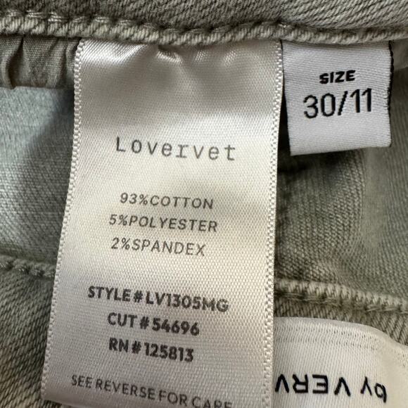 LOVERVET Tummy Control Distressed High Rise Crop Flare Jeans Size 30 - Picture 6 of 6